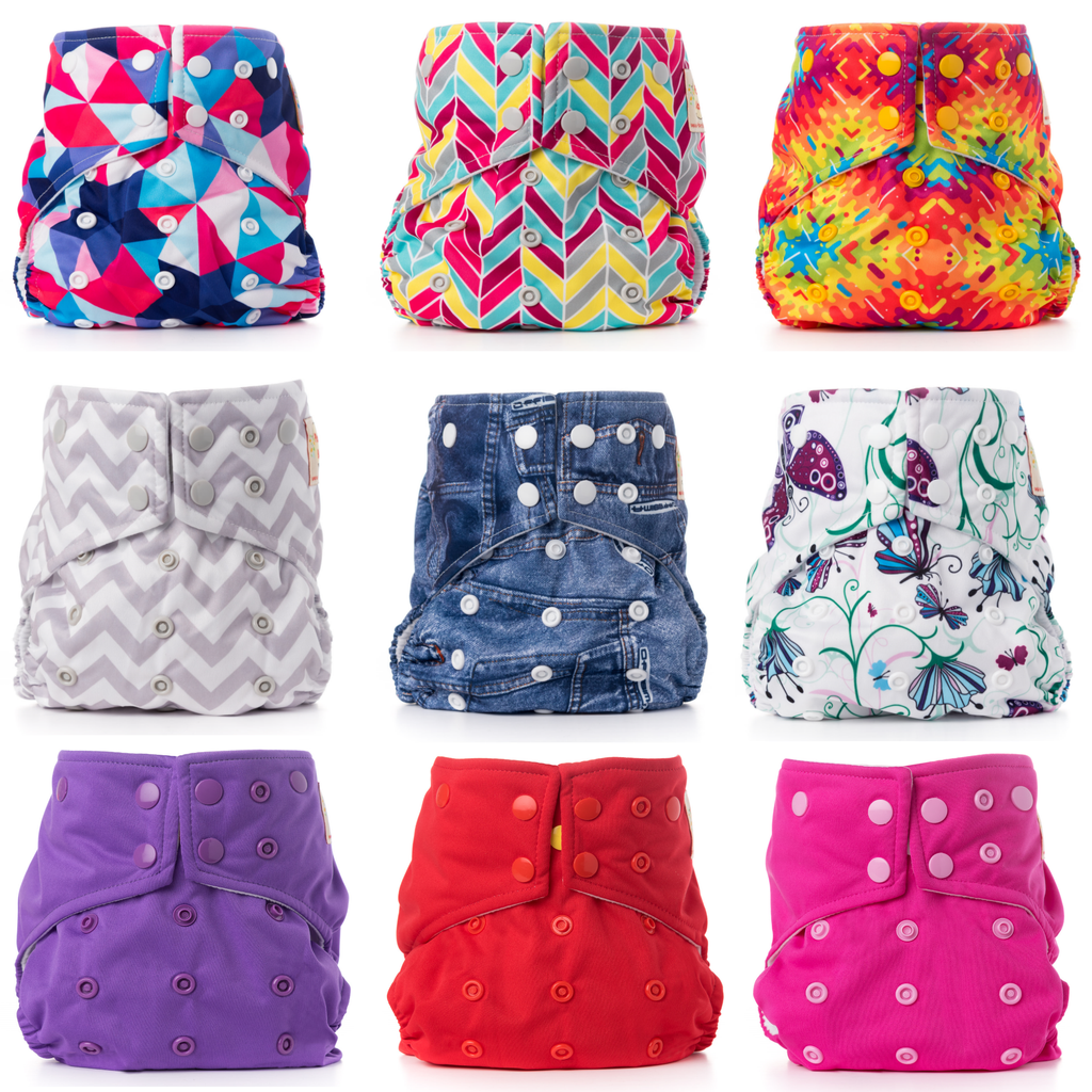 Planet Baby Cloth Diapers, AIO Reusable Pocket Diapers Sewn-in Bamboo  Inserts