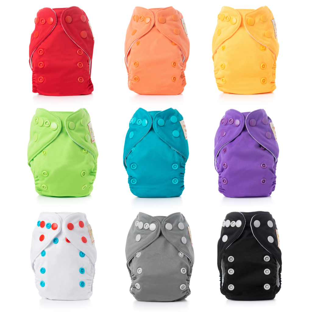 Reusable Plastic Diapers Cover / Waterproof Pants Worn Over Diapers /  Newborn Washable Plastic Nappy Cover , Multicolour , Pack